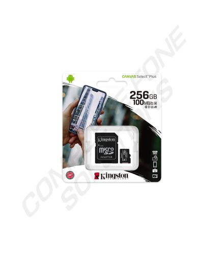 Kingston 256GB Micro SD Memory Card (Class 10) - With SD adaptor