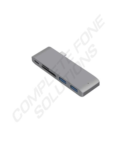 Type C Adaptor With 2 Port USB Hub & Card Reader